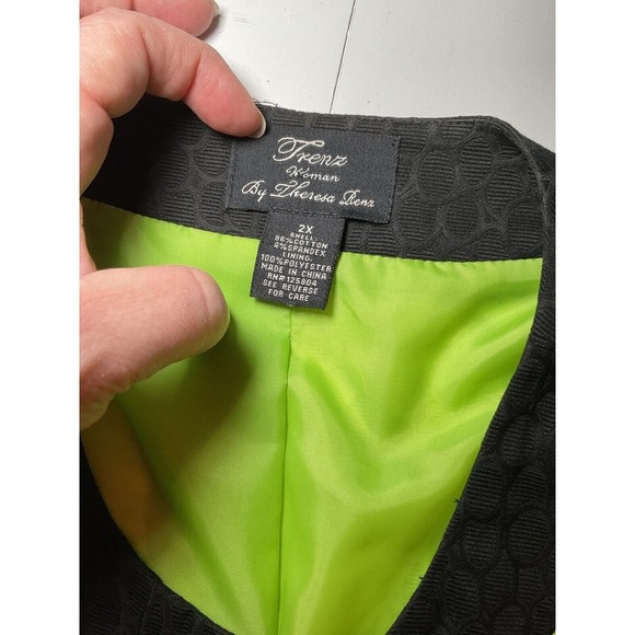 Trenz by Lauren G Blazer Floral Print Open Front Ruched Sleeve Jacket 2X - Picture 11 of 13